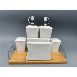 طقم بهارات سيراميك 6 قطع 6-Piece Ceramic Spice Jar Set