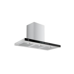 مرشحة هواء (90 سم) - سلفر & زجاج اسود - فلات Air Hood (90 cm) - Silver & Black Glass - Flat