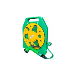 خرطوم مياه مسطح 20 متر مع بكرة ومسدس رش 7 أنماط – تصميم نحيف للتخزين الذكي 20M Flat Water Hose Set with Reel & 7-Pattern Spray Gun – Slim Space-Saving Design
