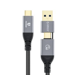 كابل ORICO ثنائي 2 في 1 USB-C / USB-A بسرعة تصل إلى 40Gbps بطول 1.5 متر – ACC40-15 ORICO ACC40-15 USB-C 40Gbps 2-in-1 Data Cable – 1.5M