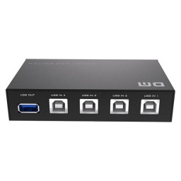 محوّل مشاركة طابعة DM AD071 لأربعة أجهزة كمبيوتر إلى جهاز USB واحد DM AD071 USB Printer Share Adapter – 4 PCs to 1 USB Device