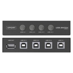 محوّل مشاركة طابعة DM AD071 لأربعة أجهزة كمبيوتر إلى جهاز USB واحد DM AD071 USB Printer Share Adapter – 4 PCs to 1 USB Device