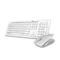 طقم لوحة مفاتيح وماوس لاسلكي رابو 8210M - أبيض Keyboard