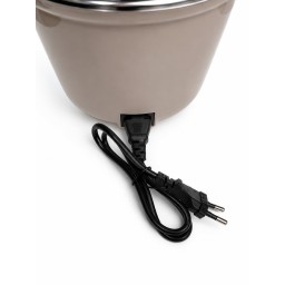 قدر طهي كهربائي متعدد الاستخدامات مع تحكم بدرجة الحرارة ورف تبخير وغطاء زجاجي Multifunctional Electric Cooking Pot with Temperature Control, Steaming Rack and Glass Lid
