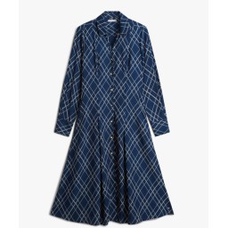 فستان ميدي بتصميم قميص بأكمام طويلة Midi shirt dress with long sleeves