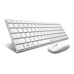 طقم لوحة مفاتيح وماوس لاسلكي رابو 9320M - أبيض Keyboard
