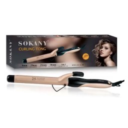 فير ومجعد الشعر الاحترافي بطلاء السيراميك وقطر 25mm بحرارة 750°F من سوكاني (SOKANY CL-666) SOKANY Professional Ceramic Curling Tong 25mm - 750°F (Model: CL-666)