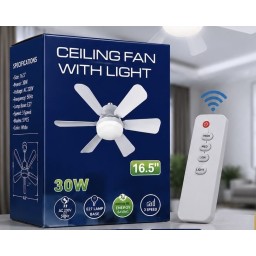 مروحة  سقف ذكية مدمجة مع اضائة للمطابخ الحارة  مع ريموت تحكم عن بعد Smart ceiling fan with built-in lighting for hot kitchens, with remote control