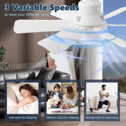 مروحة  سقف ذكية مدمجة مع اضائة للمطابخ الحارة  مع ريموت تحكم عن بعد Smart ceiling fan with built-in lighting for hot kitchens, with remote control