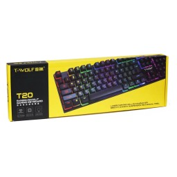 كيبورد ألعاب تي وولف T-WOLF 104 مفتاح سلكي – أسود T-WOLF T20 Gaming Keyboard - 104 Keys - Wired - Black