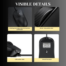 ماوس تي وولف G580 – 4 أزرار – سلكي – أسود T-WOLF G580 Mouse - 4 Buttons - Wired - Black