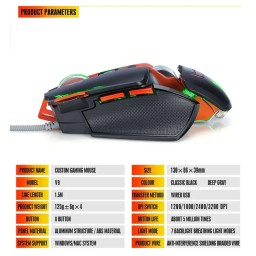 ماوس ألعاب تي وولف V9 – 8 أزرار – سلكي – فضي T-WOLF V9 Gaming Mouse - 8 Buttons - Wired - Silver