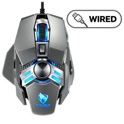 ماوس ألعاب تي وولف V10 – 7 أزرار سلكي فضي T-WOLF V10 Gaming Mouse - 7 Buttons - Wired - Silver