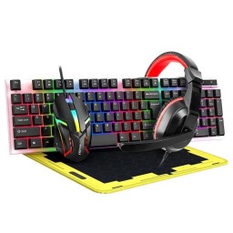 طقم ألعاب تي وولف TF240 RGB – كيبورد وماوس وسماعة وماوس باد T WOLF TF240 Gaming Combo RGB Keyboard, Mouse, Headset & Mousepad Set TF240