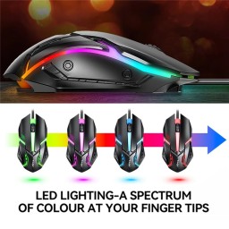 طقم ألعاب تي وولف TF240 RGB – كيبورد وماوس وسماعة وماوس باد T WOLF TF240 Gaming Combo RGB Keyboard, Mouse, Headset & Mousepad Set TF240