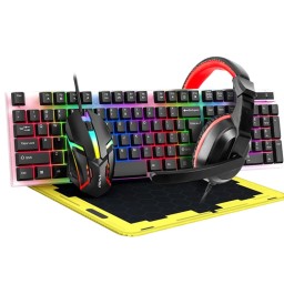 طقم ألعاب تي وولف TF240 RGB – كيبورد وماوس وسماعة وماوس باد T WOLF TF240 Gaming Combo RGB Keyboard, Mouse, Headset & Mousepad Set TF240