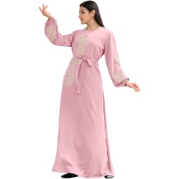 فستان طويل أنيق long hijab dress with embroidery