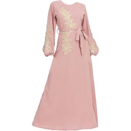 فستان طويل أنيق long hijab dress with embroidery