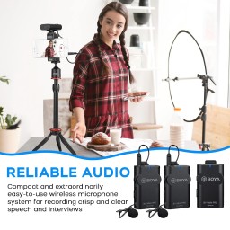 ميكروفون لاسلكي بويا BY-WM4-K2 بمرسلين BOYA BY-WM4-K2 Dual Wireless Lavalier Microphone