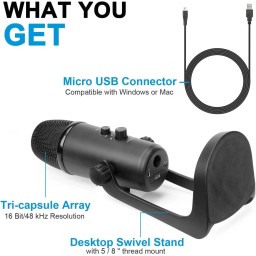 ميكروفون بويا PM700 USB احترافي BOYA PM700 USB Condenser Microphone