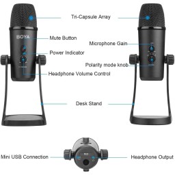 ميكروفون بويا PM700 USB احترافي BOYA PM700 USB Condenser Microphone