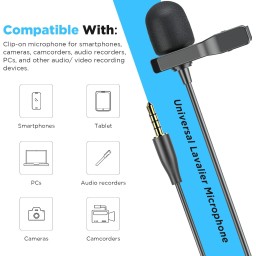 ميكروفون لافاليير سلكي بويا BY-M1S BOYA BY-M1S Universal Lavalier Microphone
