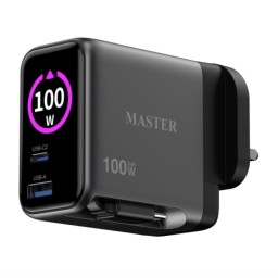 شاحن ماستر تقنية GaN بقدرة 100W مع كيبل تايب سي مدمج Master 100w
