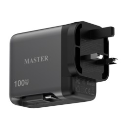 شاحن ماستر تقنية GaN بقدرة 100W مع كيبل تايب سي مدمج Master 100w