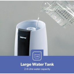 جهاز ترطيب هواء بالموجات فوق الصوتية سعة 2.6 لتر Geepas Ultrasonic Humidifier 2.6L 25W