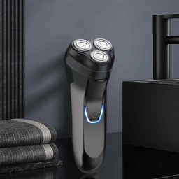 ماكينة حلاقة كهربائية للرجال ثلاثية الرؤوس مقاومة للماء وقابلة للشحن 3-Head Electric Shaver for Men, Waterproof Rechargeable USB Rotary Razor