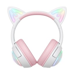 سماعة رأس لاسلكية ثلاثية الأوضاع Onikuma GT838 (أبيض/وردي) Onikuma GT838 Tri-Mode Wireless Headphone (White/Pink)