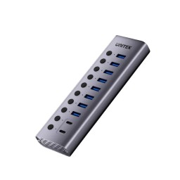 موزع UNITEK USB ‏10 منافذ مع مفتاح تشغيل مستقل لكل منفذ ومؤشرات LED UNITEK 10-in-1 USB Hub with Individual On/Off Switches & LED Indicators