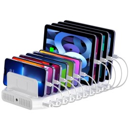 محطة شحن UNITEK USB بـ 10 منافذ وقدرة 60 واط مع منظم مكتبي للأجهزة UNITEK 60W 10-Port USB Charging Station – Y-2190D01