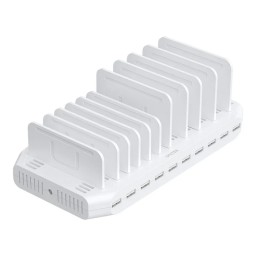 محطة شحن UNITEK USB بـ 10 منافذ وقدرة 60 واط مع منظم مكتبي للأجهزة UNITEK 60W 10-Port USB Charging Station – Y-2190D01