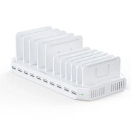 محطة شحن UNITEK USB بـ 10 منافذ وقدرة 60 واط مع منظم مكتبي للأجهزة UNITEK 60W 10-Port USB Charging Station – Y-2190D01