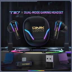 سماعات أذن لاسلكية ثنائية الوضع ONIKUMA T27 (BT 5.3، IPX4، شاشة LED) ONIKUMA T27 Dual-Mode Wireless Earbuds – Bluetooth 5.3, | IPX4 - LED Display