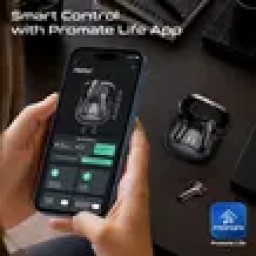 سماعات أذن لاسلكية حقيقية من بروميت مزودة بخاصية إلغاء الضوضاء النشط الهجين Promate True Wireless Earbuds with Hybrid Active Noise Cancellation