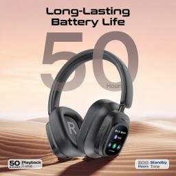 سماعات رأس هجينة عالية الدقة ووحدة تحكم بشاشة LCD تعمل باللمس High-definition hybrid headphones and touchscreen LCD controller