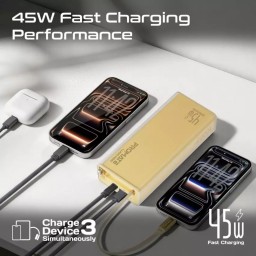 بنك طاقة بروميت بسعة 20000 مللي أمبير مع شحن سريع USB-C PD بقوة 45 واط، Promate 20000mAh Power Bank with 45W USB-C PD Fast Charging,