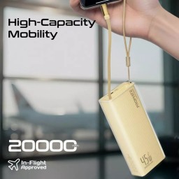 بنك طاقة بروميت بسعة 20000 مللي أمبير مع شحن سريع USB-C PD بقوة 45 واط، Promate 20000mAh Power Bank with 45W USB-C PD Fast Charging,