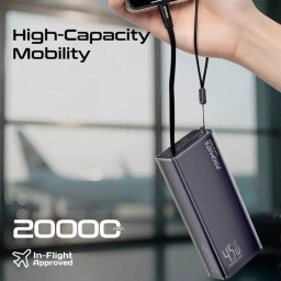 بنك طاقة بروميت بسعة 20000 مللي أمبير مع شحن سريع USB-C PD بقوة 45 واط، Promate 20000mAh Power Bank with 45W USB-C PD Fast Charging,