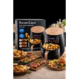قلاية هوائية سلفر كريست  بسعة كبيرة 8 لتر Silver Crest Air Fryer, Large Capacity 8 Liters