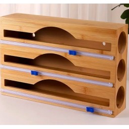 حامل رول ثلاثي خشبي بامبو Bamboo wooden triple roll stand