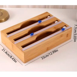 حامل رول ثلاثي خشبي بامبو Bamboo wooden triple roll stand