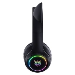 سماعة ألعاب بلوتوث Onikuma B90 RGB بتصميم أذن قطة (أسود headphones