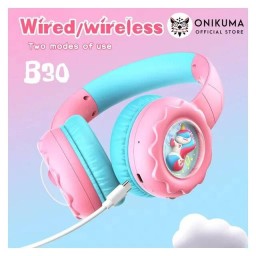 سماعة رأس أونيكوما B30 بتقنية البلوتوث (يونيكورن وردي) headphones