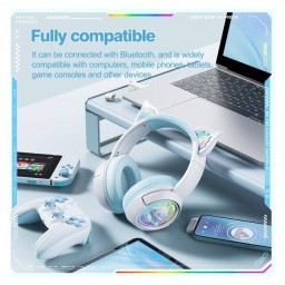 سماعة رأس أونيكوما B5 BT-2.4G-AUX (أزرق_ابيض) headphones