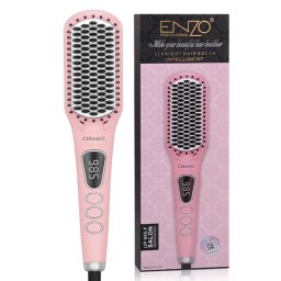 فرشاة فرد وتصفيف الشعر الساخنة السيراميكية الاحترافية إنزو ENZO Professional Ceramic Hot Straightening Brush