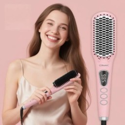 فرشاة فرد وتصفيف الشعر الساخنة السيراميكية الاحترافية إنزو ENZO Professional Ceramic Hot Straightening Brush