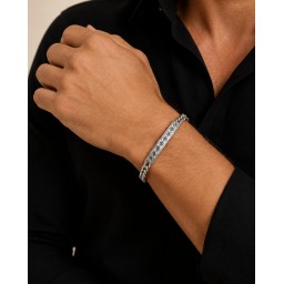 سوار رجالي من الفضة الايطاليه Men’s Bracelet in Italian 925 Sterling Silver.